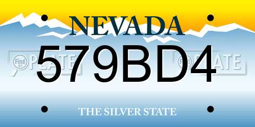 579BD4 Nevada License Plate