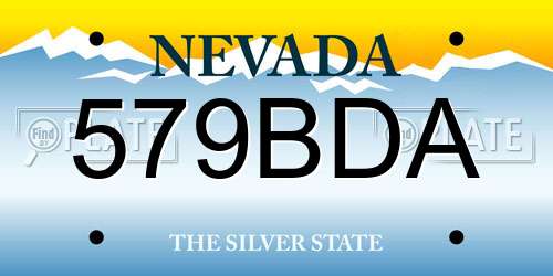 579BDA Nevada License Plate