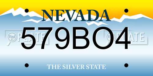 579BO4 Nevada License Plate