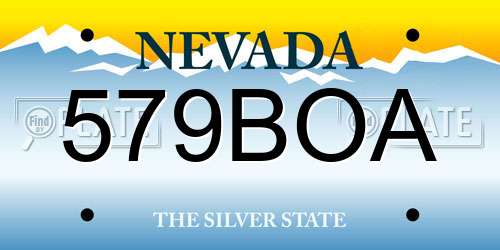 579BOA Nevada License Plate