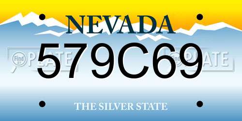 579C69 Nevada License Plate