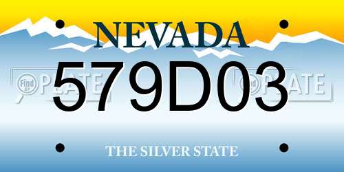 579D03 Nevada License Plate