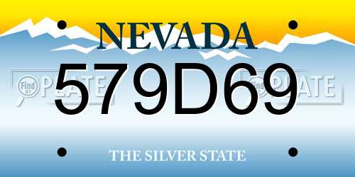 579D69 Nevada License Plate