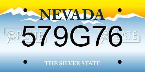 579G76 Nevada License Plate