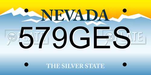 579GES Nevada License Plate