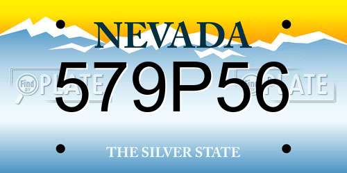 579P56 Nevada License Plate