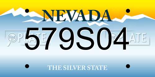 579S04 Nevada License Plate