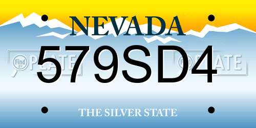 579SD4 Nevada License Plate