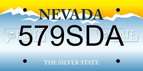 579SDA Nevada License Plate
