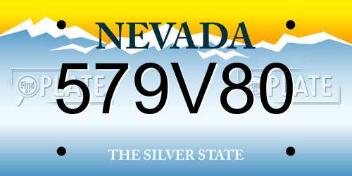 579V80 Nevada License Plate
