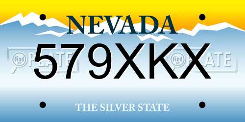 579XKX Nevada License Plate