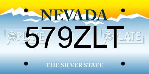 579ZLT Nevada License Plate