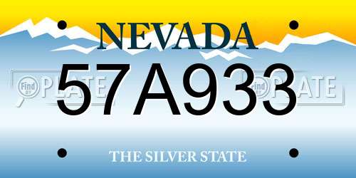 57A933 Nevada License Plate
