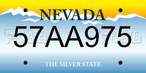 57AA975 Nevada License Plate
