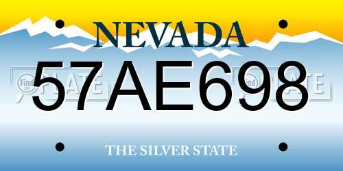 57AE698 Nevada License Plate