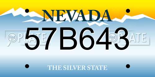 57B643 Nevada License Plate