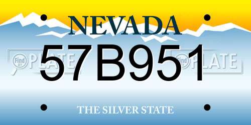 57B951 Nevada License Plate