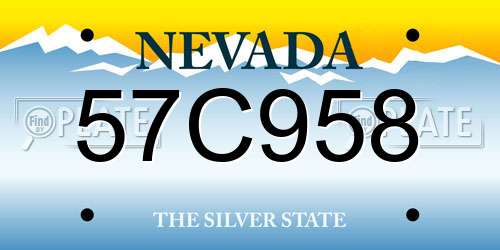 57C958 Nevada License Plate