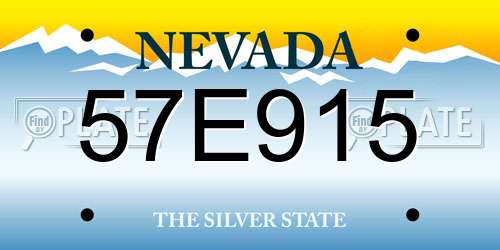 57E915 Nevada License Plate