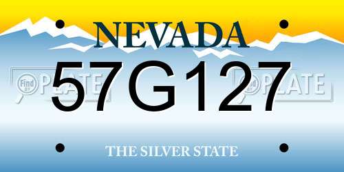 57G127 Nevada License Plate