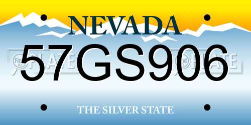 57GS906 Nevada License Plate