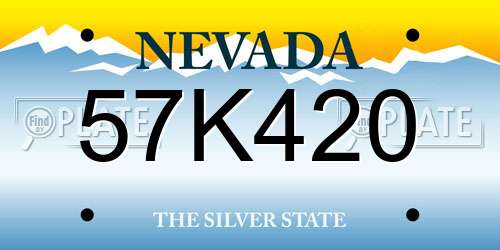 57K420 Nevada License Plate