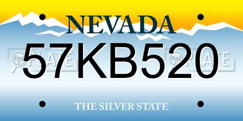 57KB520 Nevada License Plate