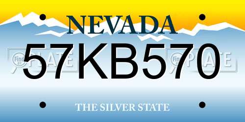 57KB570 Nevada License Plate