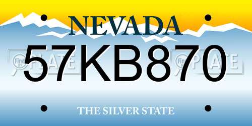 57KB870 Nevada License Plate