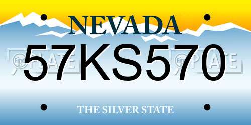 57KS570 Nevada License Plate