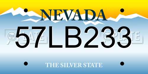 57LB233 Nevada License Plate