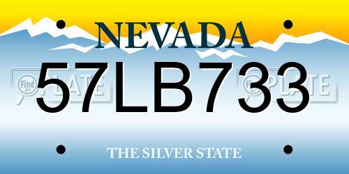 57LB733 Nevada License Plate