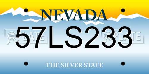 57LS233 Nevada License Plate