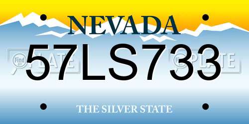 57LS733 Nevada License Plate