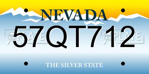 57QT712 Nevada License Plate
