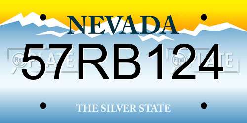 57RB124 Nevada License Plate