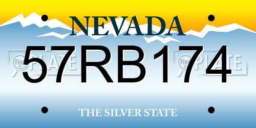 57RB174 Nevada License Plate
