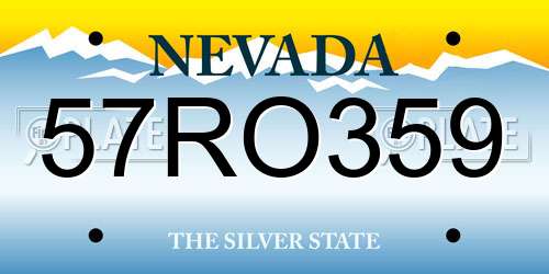 57RO359 Nevada License Plate