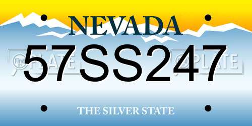 57SS247 Nevada License Plate