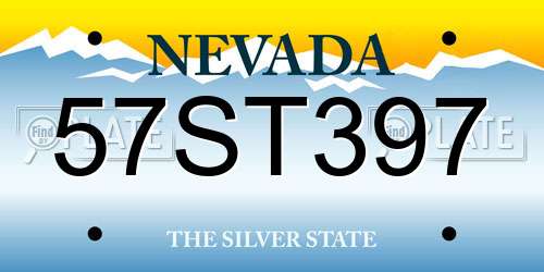 57ST397 Nevada License Plate