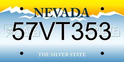 57VT353 Nevada License Plate