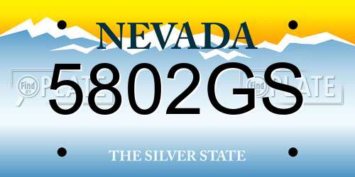 5802GS Nevada License Plate