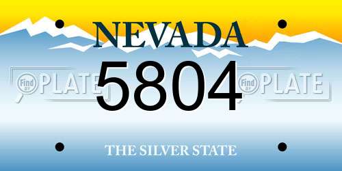 5804 Nevada License Plate