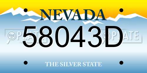 58043D Nevada License Plate