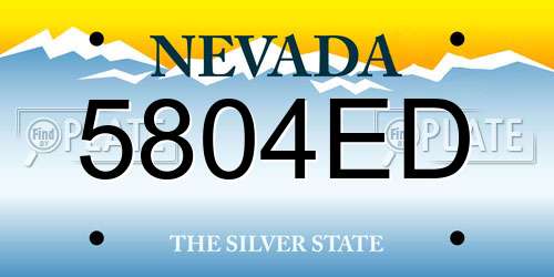 5804ED Nevada License Plate