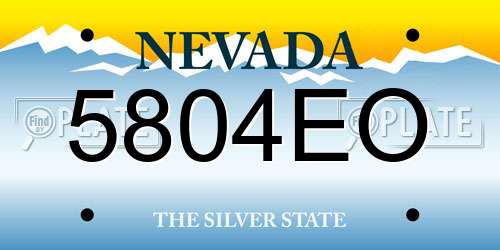 5804EO Nevada License Plate
