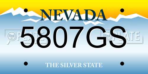 5807GS Nevada License Plate