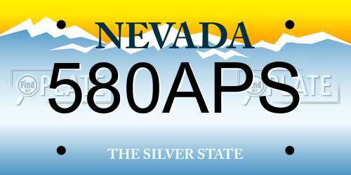 580APS Nevada License Plate