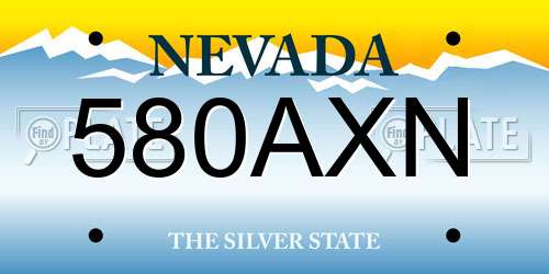 580AXN Nevada License Plate