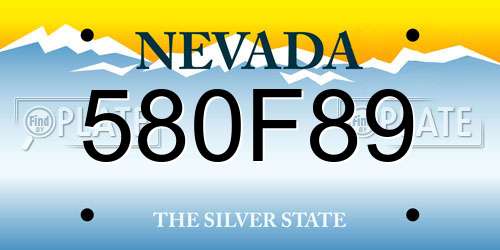 580F89 Nevada License Plate